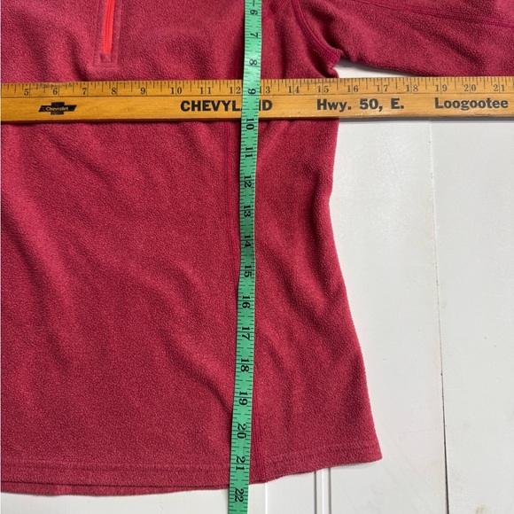The North Face Quarter Zip Fleece Pullover Maroon Aztec Trim Size XS - Picture 5 of 6